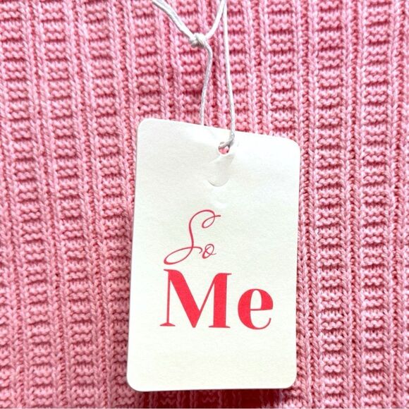 SO ME Pink Red Textured Light Weight Sweater Dolman Top NWT - Picture 14 of 15